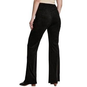 Vtg Danier Suede Bootcut Pant 8 Women Black Genuine Leather Lined Cowboy Western